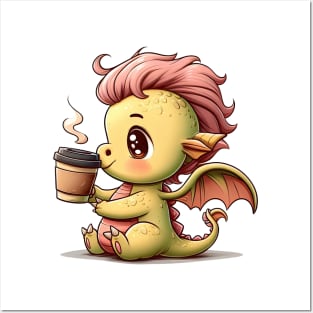 Baby Dragon's Morning Brew Posters and Art
